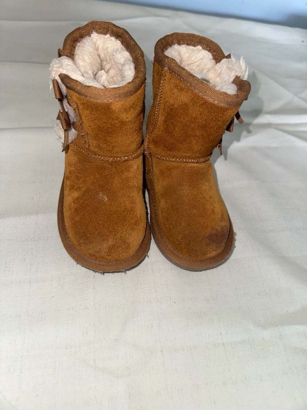 Koolaburra by UGG Victoria Toddler Chestnut Suede Double Bow Boots